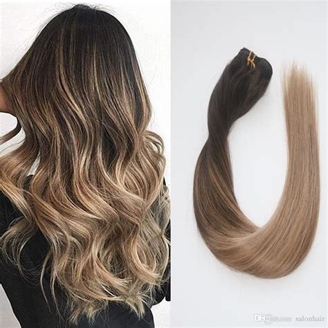 Balayage Ombre Hair Extensions Remy Human Hair Of Clip In Hair