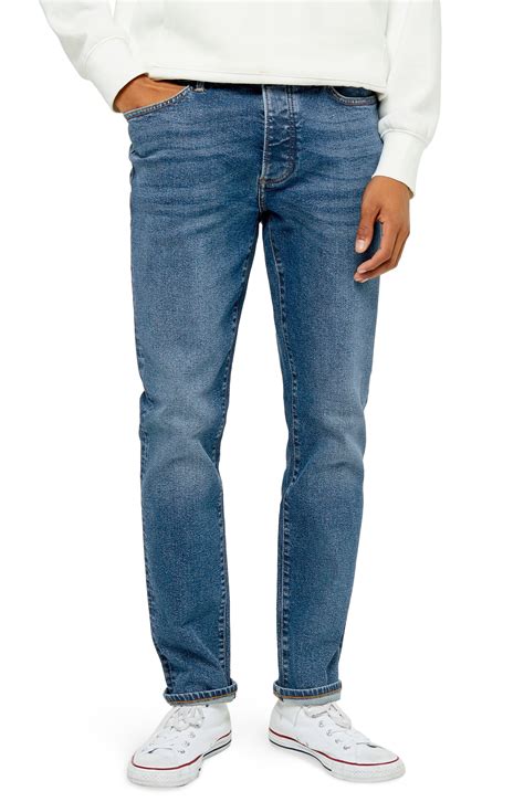 Mens Topman Slim Fit Mid Wash Jeans Size 30 X 32 Blue The Fashionisto