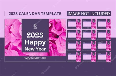 Premium Vector Modern Abstract New Year 2023 Calendar Template