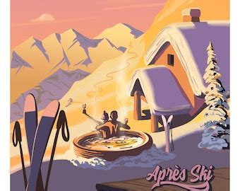 Apres Ski Poster Etsy