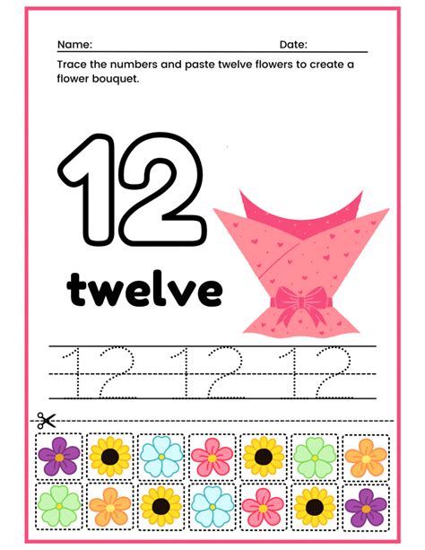 Free Preschool Number 12 Worksheets Printable Pdf