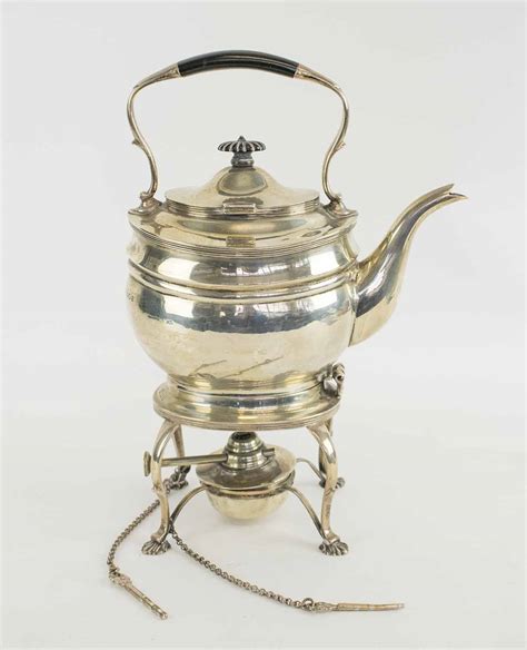 Antique Silver Tea Kettle On Stone By Barraclough And Sons 1919