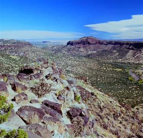 White Rock Overlook Rio Grande Valley New Mexico Stock Photo Image