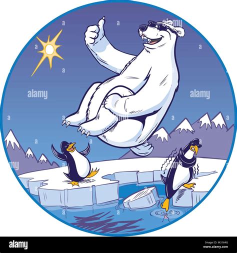 Vector Cartoon Clip Art Illustration Of A Cute Funny Polar Bear Mascot