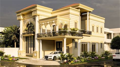 10 Marla 40x65 Victorian Style Corner House Design With Basement