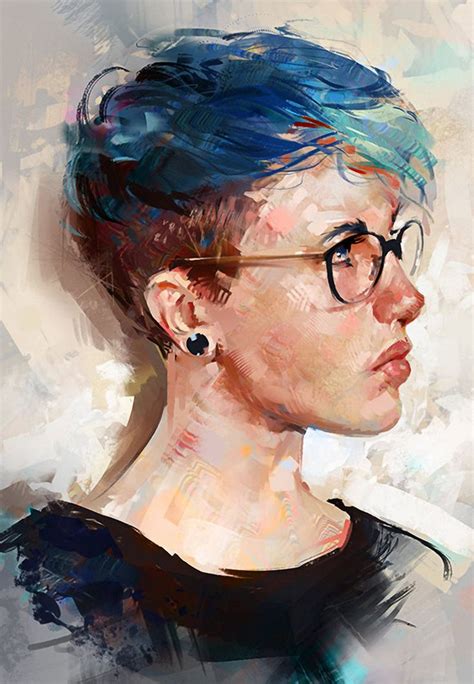 Color Study Aaron Griffin Figurative Art Female Head Eyeglasses