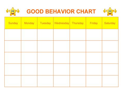 Printable Behavior Chart Template Customize And Print