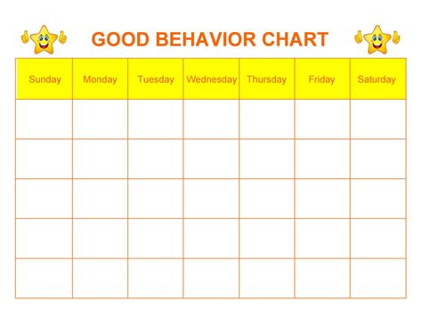 42 Printable Behavior Chart Templates For Kids Templatelab