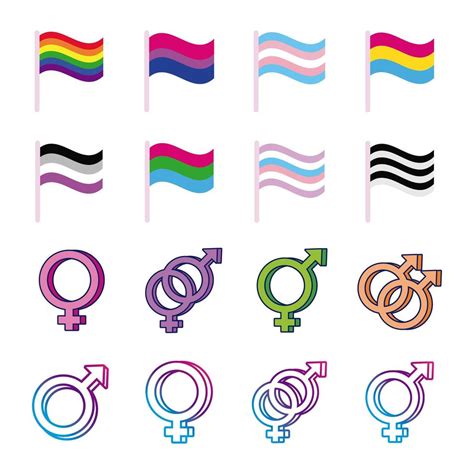 Bundle Of Genders Symbols Of Sexual Orientation And Flags Multi Style