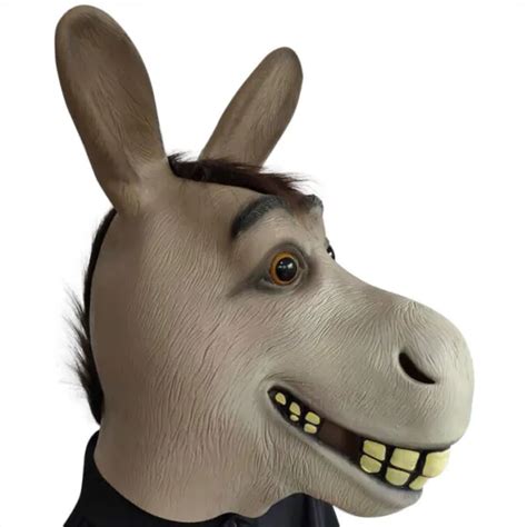 Latex Halloween Fancy Shrek Donkey Headgear Mask Carnival Party Cosplay