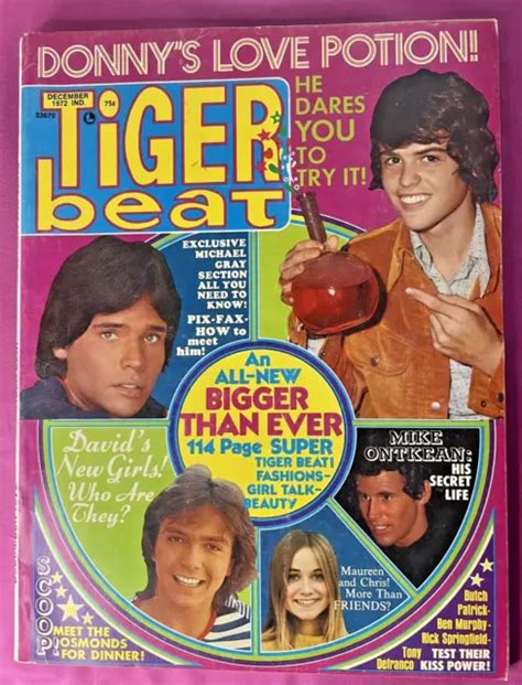 Tiger Beat Magazine December 1972 Osmonds Bradys Sherman Cassidy Michael Gray 1026 Picclick