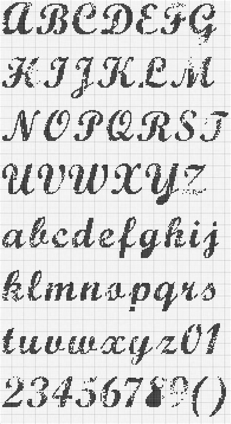 Cursive Cross Stitch Alphabet Chart