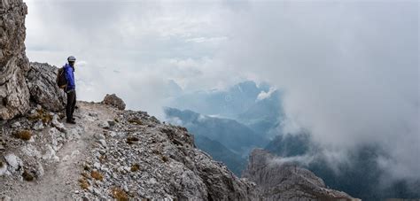 Adventurous Hike Up To Mount Lagazuoi In The Dolomite Alps South Tirol