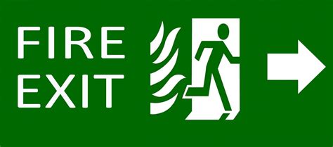 Green Exit Emergency Sign On White Free Stock Photo Public Domain