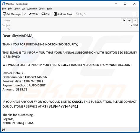 Norton Subscription Will Renew Today Email Scam Removal And Recovery Steps Updated