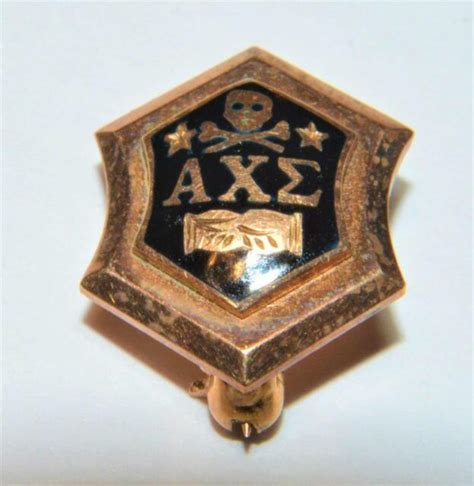 Vtg Alpha Chi Sigma Fraternity Pin Solid 10k Yellow Gold 2 Gram Ebay