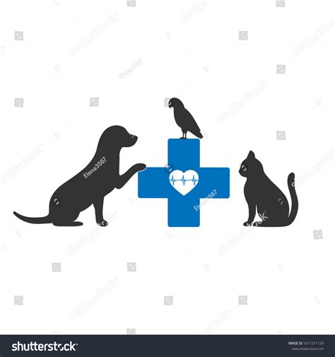 Logo Veterinary Clinic Dog Cat Bird Stock Vector Royalty Free