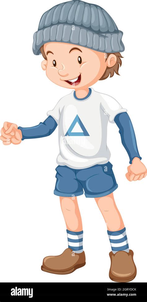 Little Boy Wearing Blue Hat Stock Vector Image And Art Alamy
