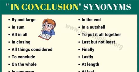 Another way to say music lover? In Conclusion Synonym: 30 Different Ways to Say In Conclusion - Love English | Other ways to say ...