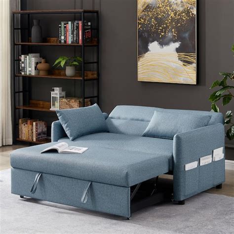 Have A Question About Kinwell 57 In Blue Modern Convertible Full Size