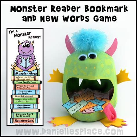 Monster Reader Reading Program With Monster Bookmark And New Words