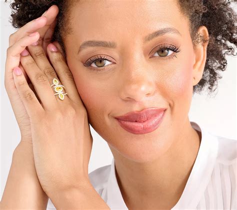 Diamonique x Kathy Levine Golden Dream Ring, Sterling Silver - QVC.com