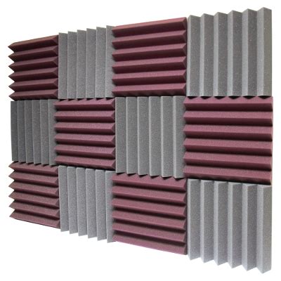 Nankarrow neomax™ 1ft x 1ft pyramid acoustic foam panel. ATS Wedge Foam Acoustic Panels (Charcoal/Burgundy ...