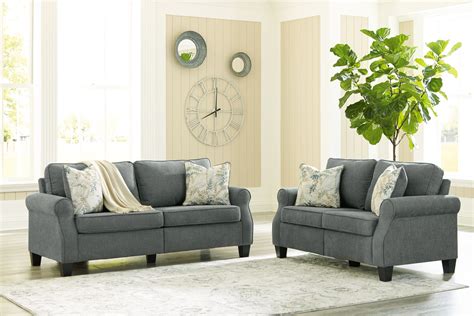 Ashley Furniture Alessio Charcoal 2 Pc Sofa Loveseat Ez