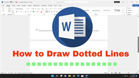 How To Draw Dotted Lines In Microsoft Word Tutorial Youtube