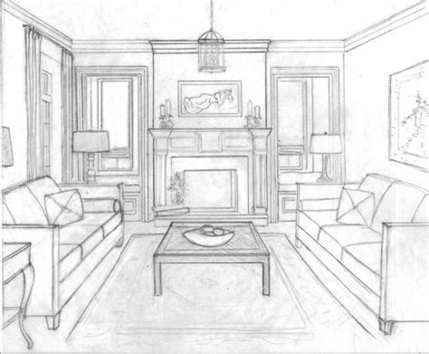 One Point Perspective Drawing Living Room Bryont Blog