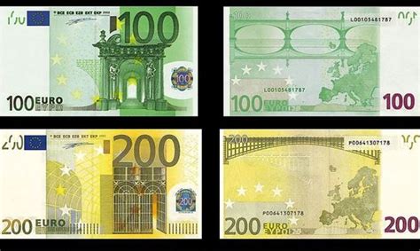 Der 100er ist grün, der 200er gelb und der 500er violett. Banknoten: EZB präsentiert im September neue 100- und 200 ...