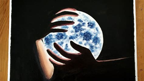 Easy Acrylic Painting For Beginnersmoonlight Night Paintingfull Moon