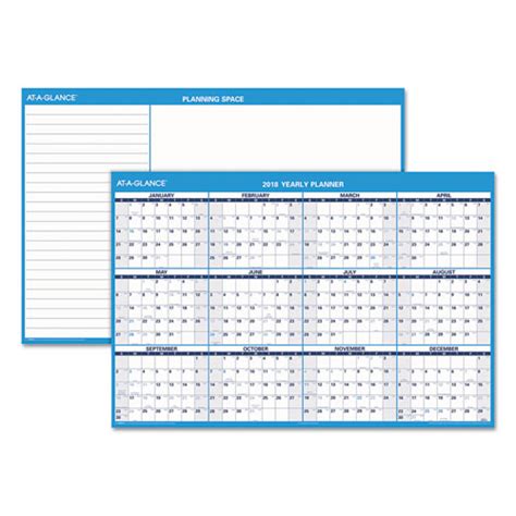 At A Glance® Horizontal Erasable Wall Planner 48 X 32 Bluewhite