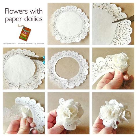 Doily Flowers Paper Doily Crafts Paper Flowers Flower Crafts