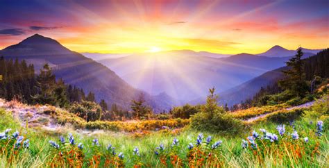 Sunset In The Mountains Jigsaw Puzzle In Great Sightings Puzzles On