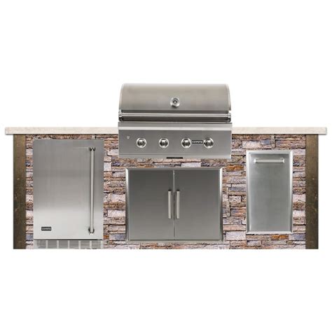 8 Grill Island With Luxury Grill Upgrade Stacked Stone Brown Terra