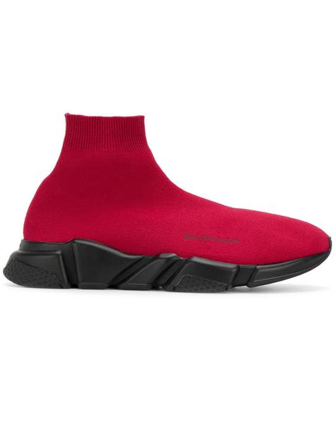 Lyst Balenciaga Speed High Slip On In Red For Men