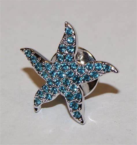 Swarovski Crystal Eternity Starfish Tack Pin