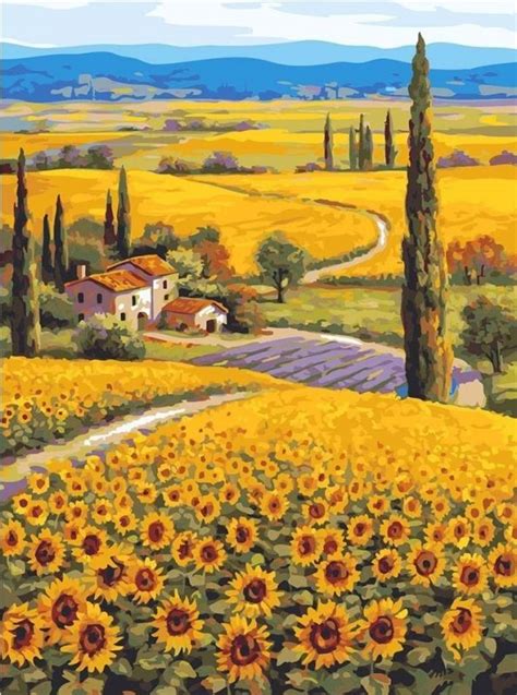 Sunflowers Farm Paint By Numbers Numeral Paint Kit
