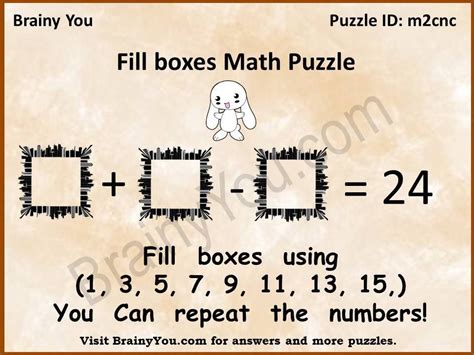 Fill The Boxes Math Puzzle Mind Puzzles Maths Puzzles Balanced Math