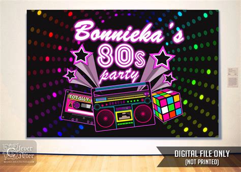 80s Party Backdrop 80s Birthday Background 1980 Theme Etsy
