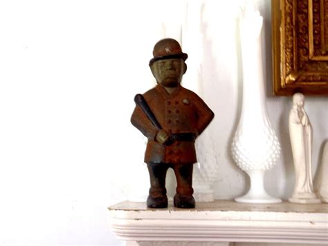 Bank Cast Iron Vintage Police Officer With Billy By Honestjunk