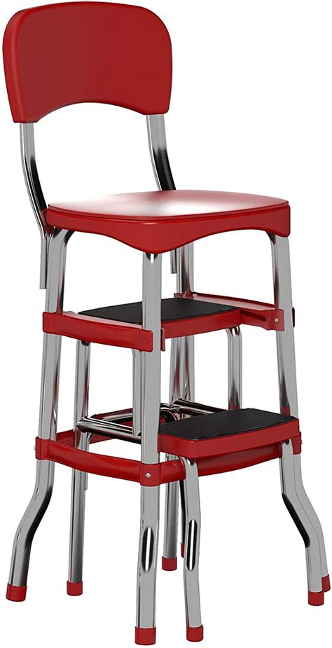 Buy Cosco Retro Counter Chairstep Stool Sliding Red Online At Lowest