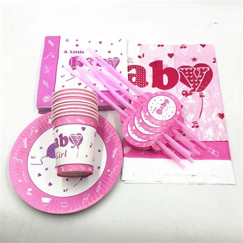 81pcs Baby Girl Theme Disposable Tableware Party Set Baby Shower Party