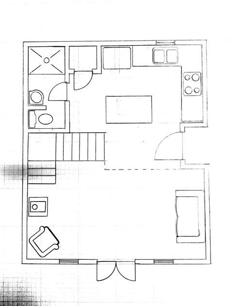 20x24 A Frame Floor Plan With Half Loft A Frame Floor Plans House Room