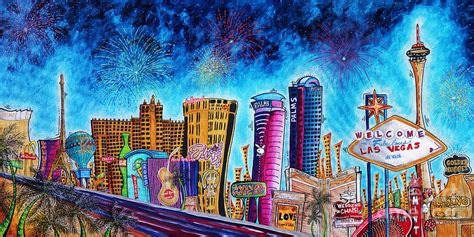 Viva Las Vegas A Fun And Funky Pop Art Painting Of The Vegas Skyline