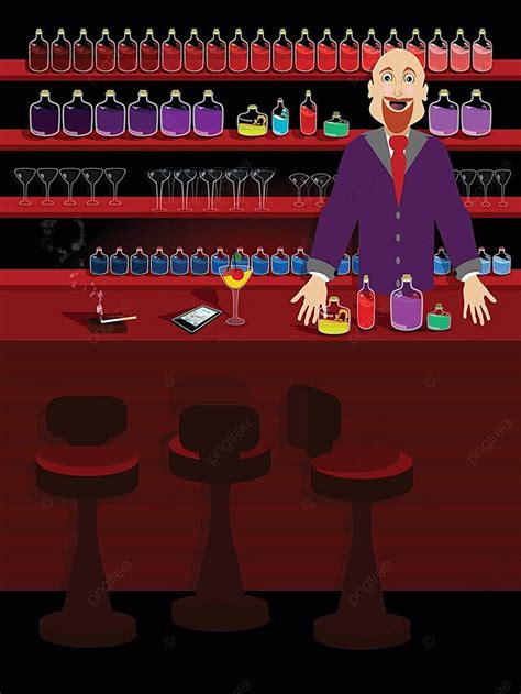 The Bartender At The Bar Alcohol Restaurant Art Vector Alcohol