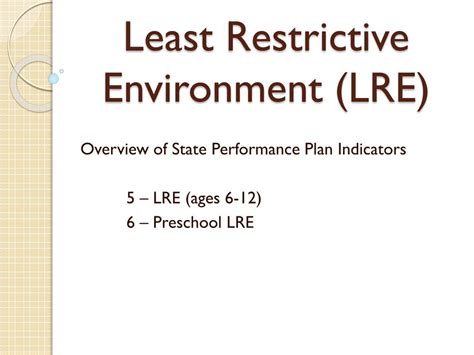 Ppt Least Restrictive Environment Lre Powerpoint Presentation