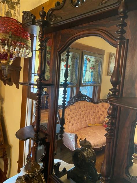 fabulous antique rosewood grain etagere pierced carved finials twisted columns ebay