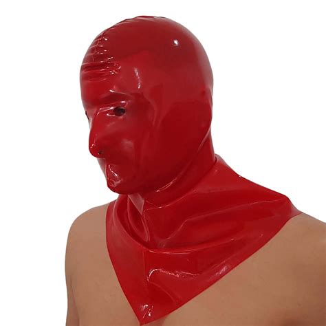 Red Latex Rubber Hangmans Hood Mask Hot One Size Ebay